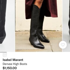 Isabel Marant Black Leather Denvee Boot